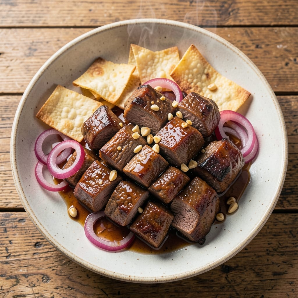Beef Agujas Recipe: Crispy Tortilla Stacks With Smoky Spiced Beef