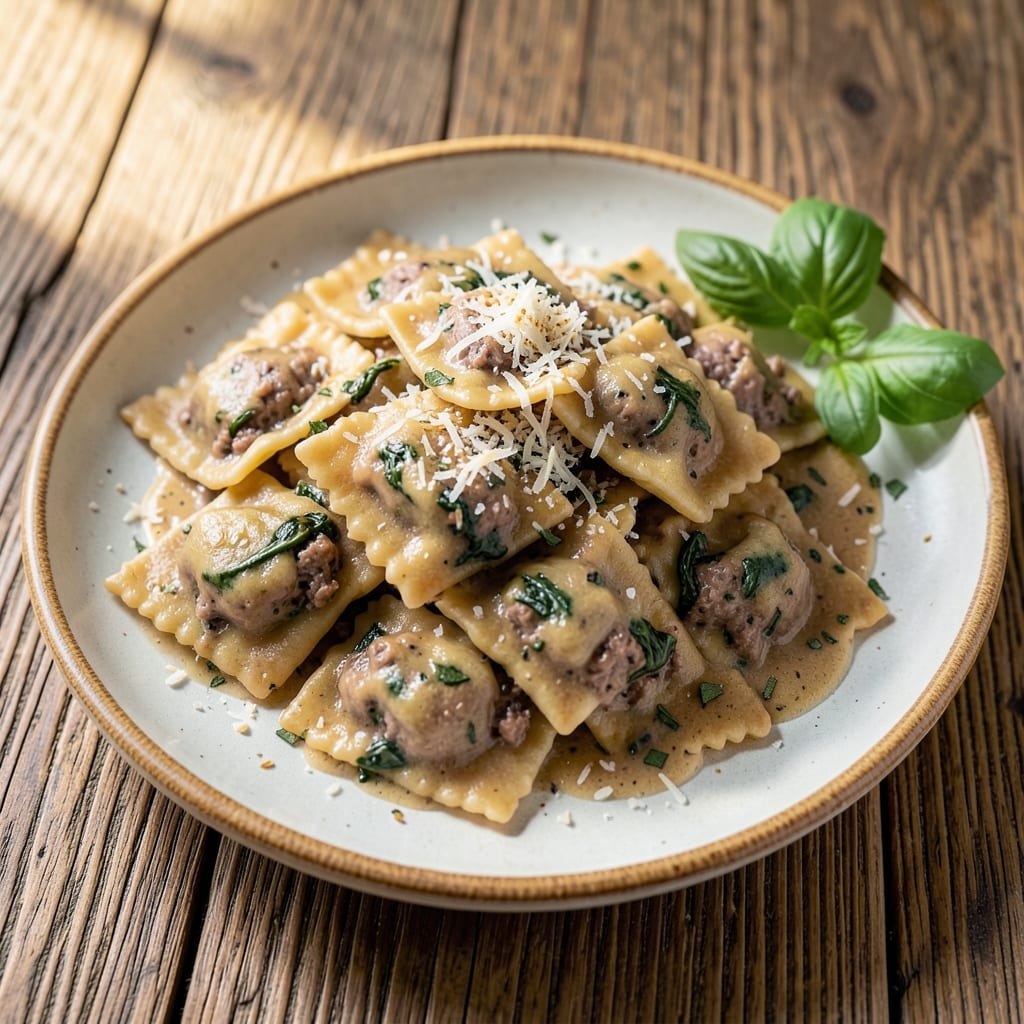 Beef and Spinach Ravioli Recipe: Pillowy Pasta Hugs Rich Cheese and Greens