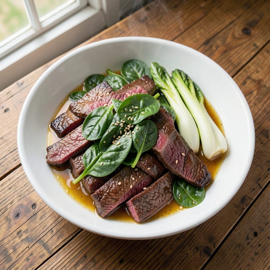 Beef and Greens Stir Fry Recipe: Wok-Heated Crispy Beef and Silky Greens