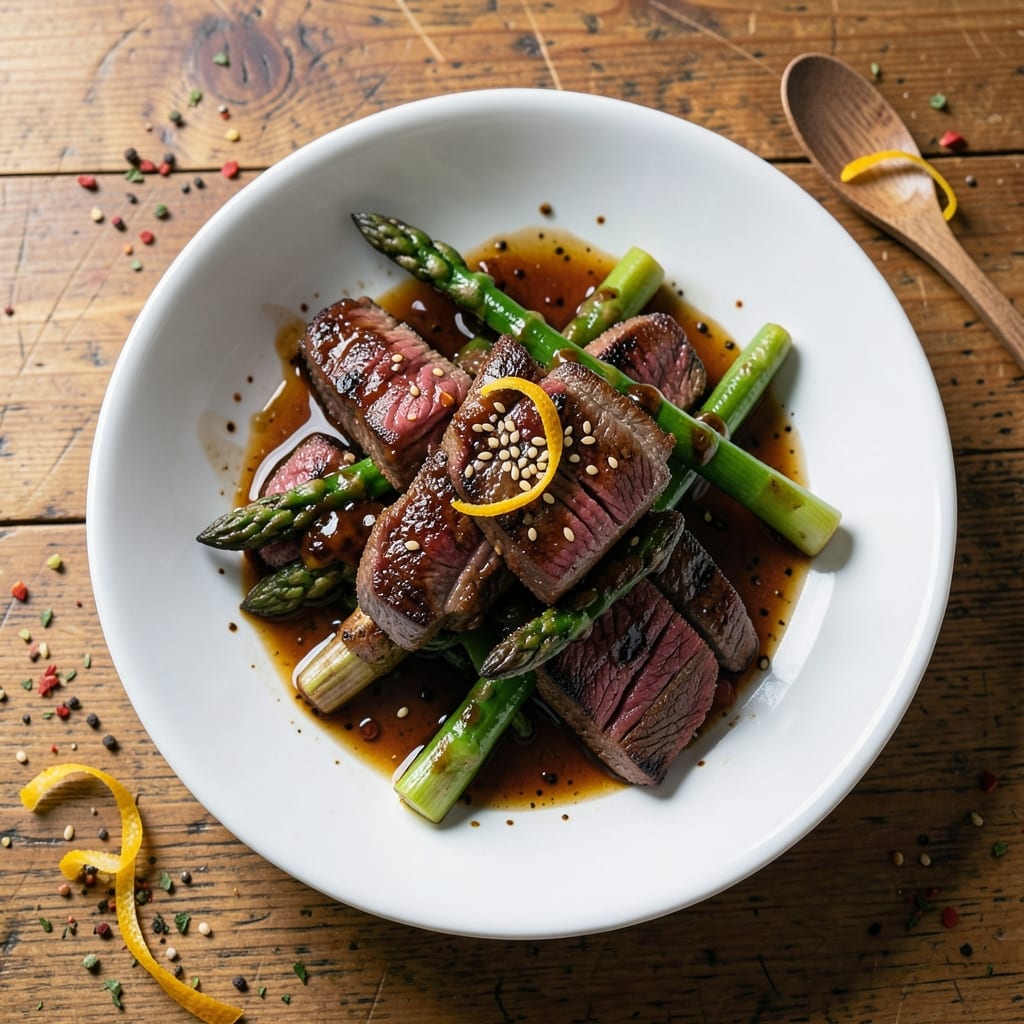 Beef Asparagus Oyster Sauce Recipe: Wok-Hei Crispy Bites with Silky Greens