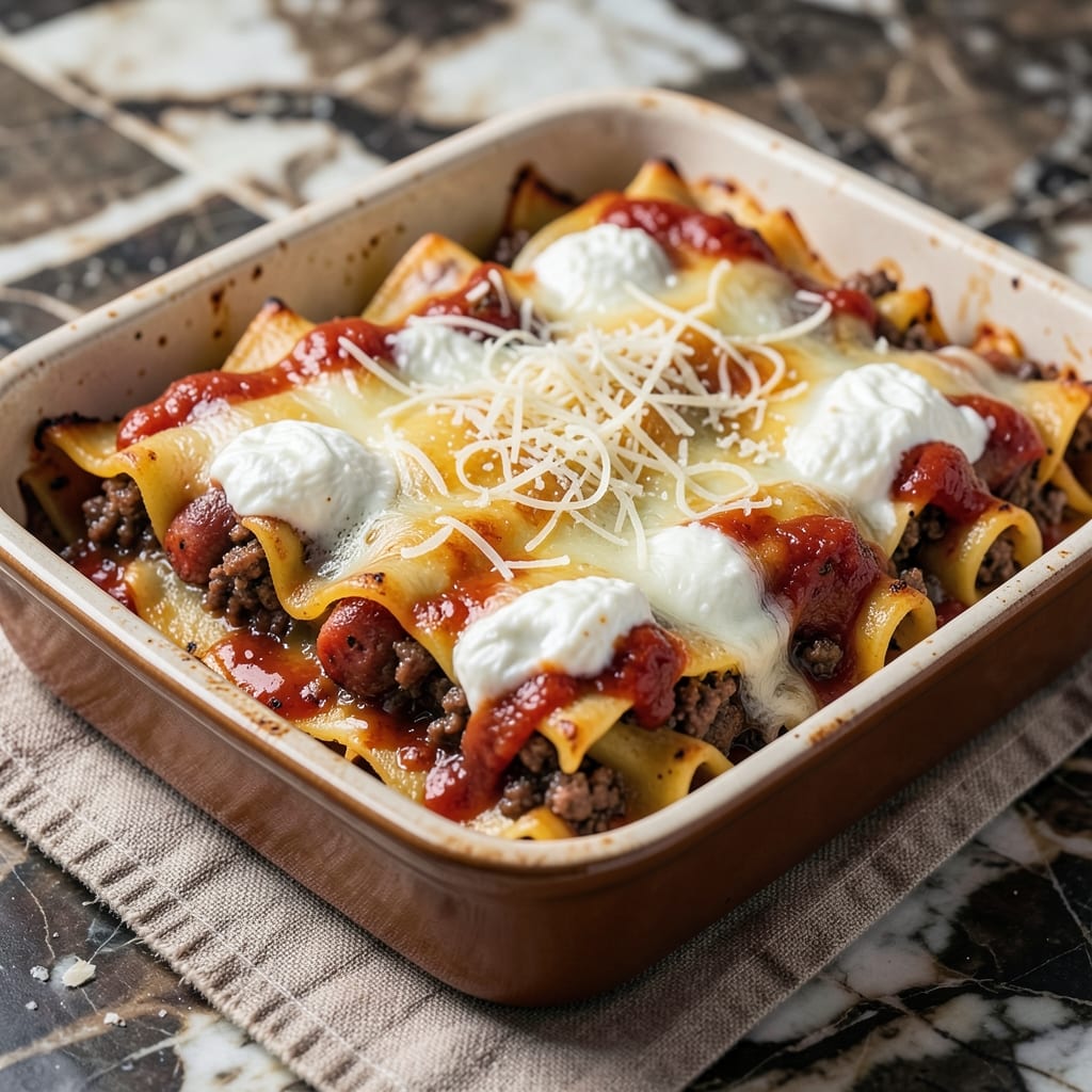 Beef and Sausage Manicotti Recipe: Cheesy Layers That Bake to Golden Perfection