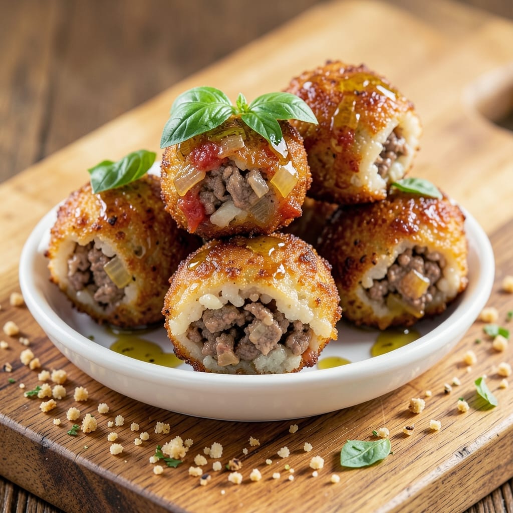 Beef Arancini Balls Recipe: Crispy Rice Balls Stuffed With Melty Cheese
