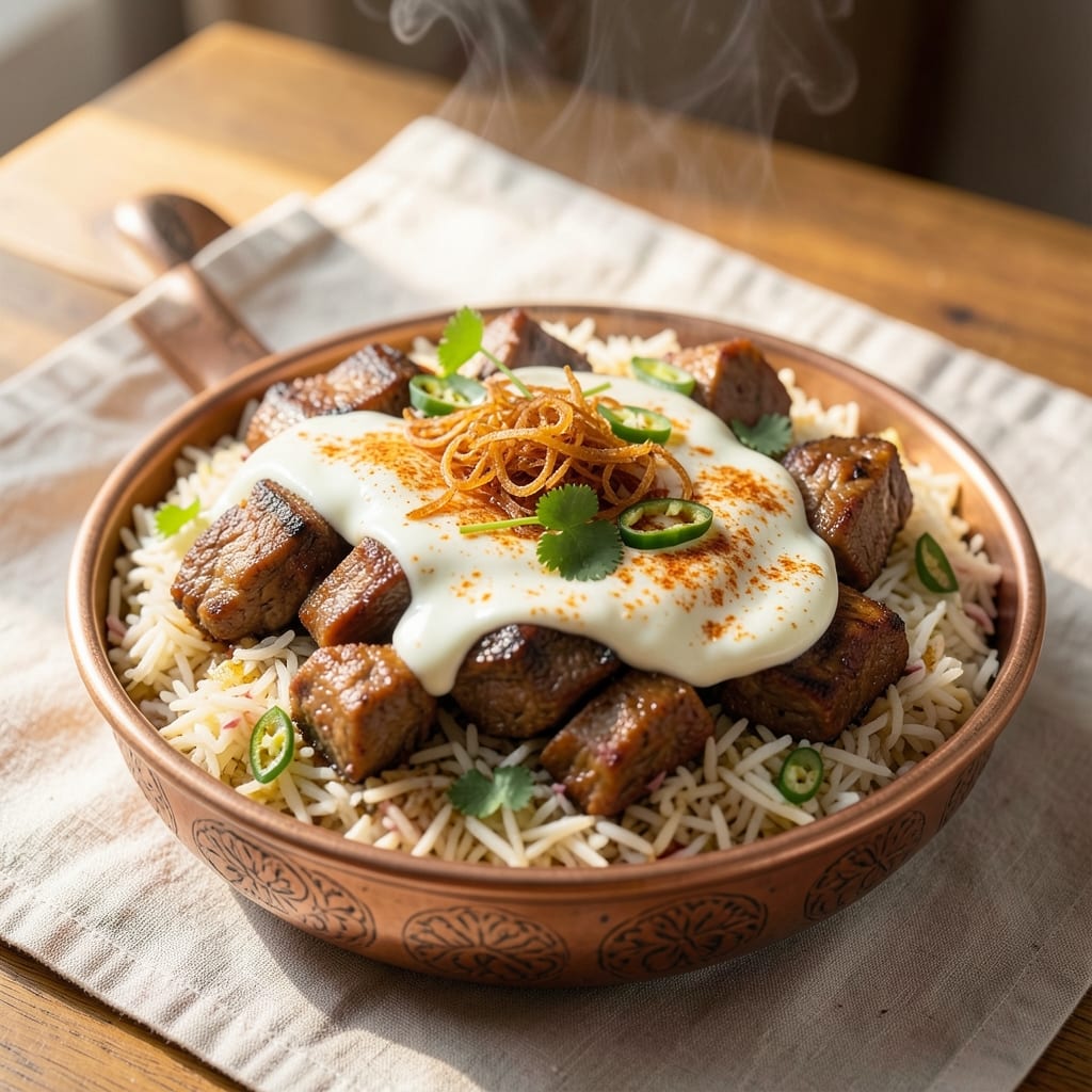 Bangladeshi Beef Biryani Recipe: Fragrant Saffron Rice and Spiced Meat Layers