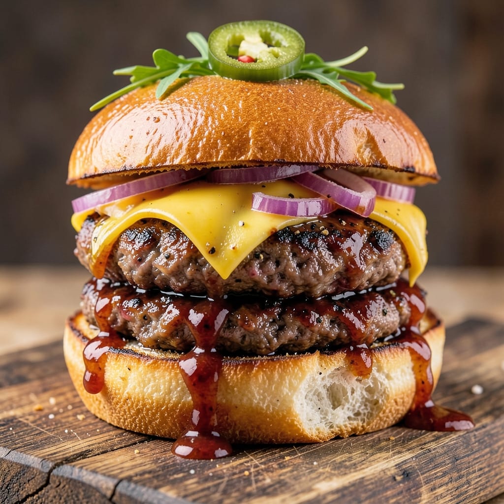 Barbecue Beef Burger Recipe: Smoky Charred Crust and Juicy Centers