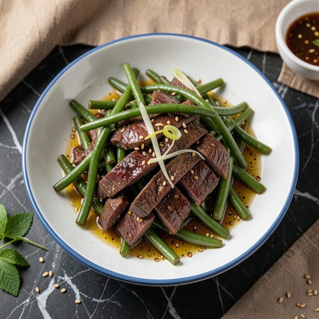 Beef and String Beans Stir Fry Recipe: Wok-Heated Crispy Beef with Silky Greens