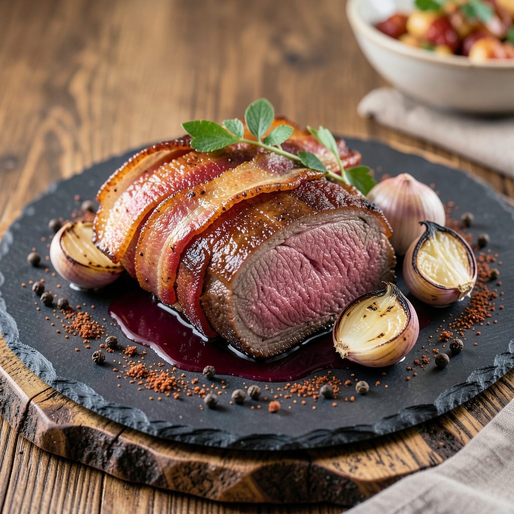 Bacon-Wrapped Roast Beef Recipe: Crispy Layers of Smoky Sweetness in One Pan