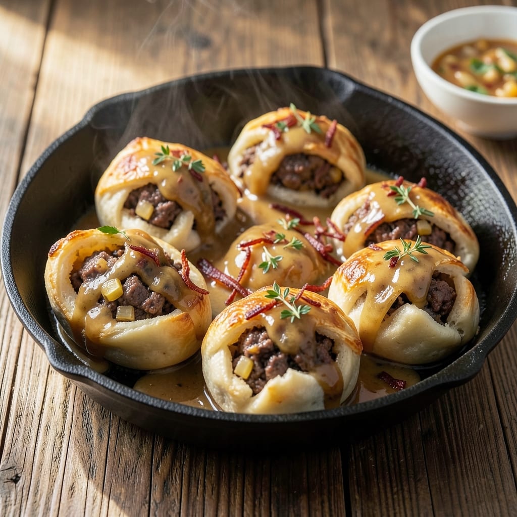 Beef Bierocks Recipe: Flaky Pastry Cradles Savory Beef and Cheese