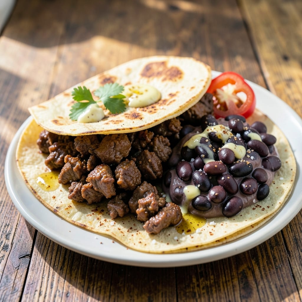 Beef and Bean Tacos Recipe: Crispy Tortillas Loaded With Smoky Spiced Filling
