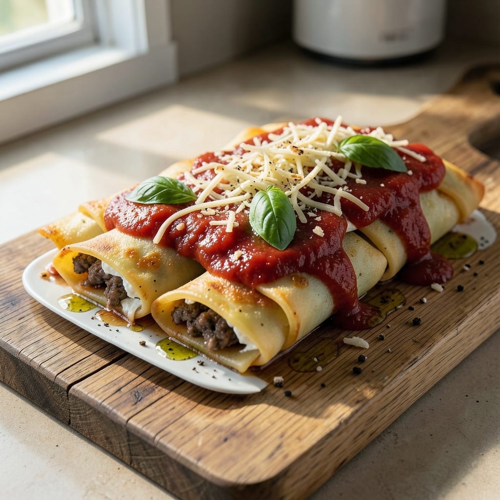 Beef and Ricotta Cannelloni Recipe: Cheesy Layered Pasta Baked to Golden Perfection
