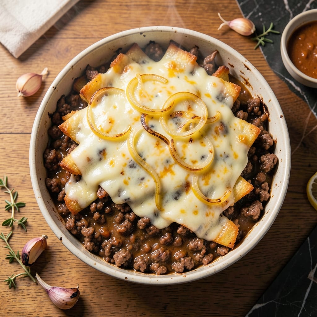 Beef and Hash Brown Casserole Recipe: Cheesy Crisp Top and Fluffy Potato Layers