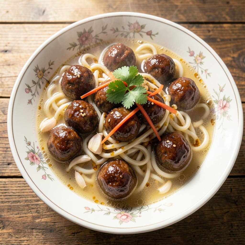 Beef Ball Noodle Soup Recipe: Umami-Packed Broth With Silky Egg Noodles