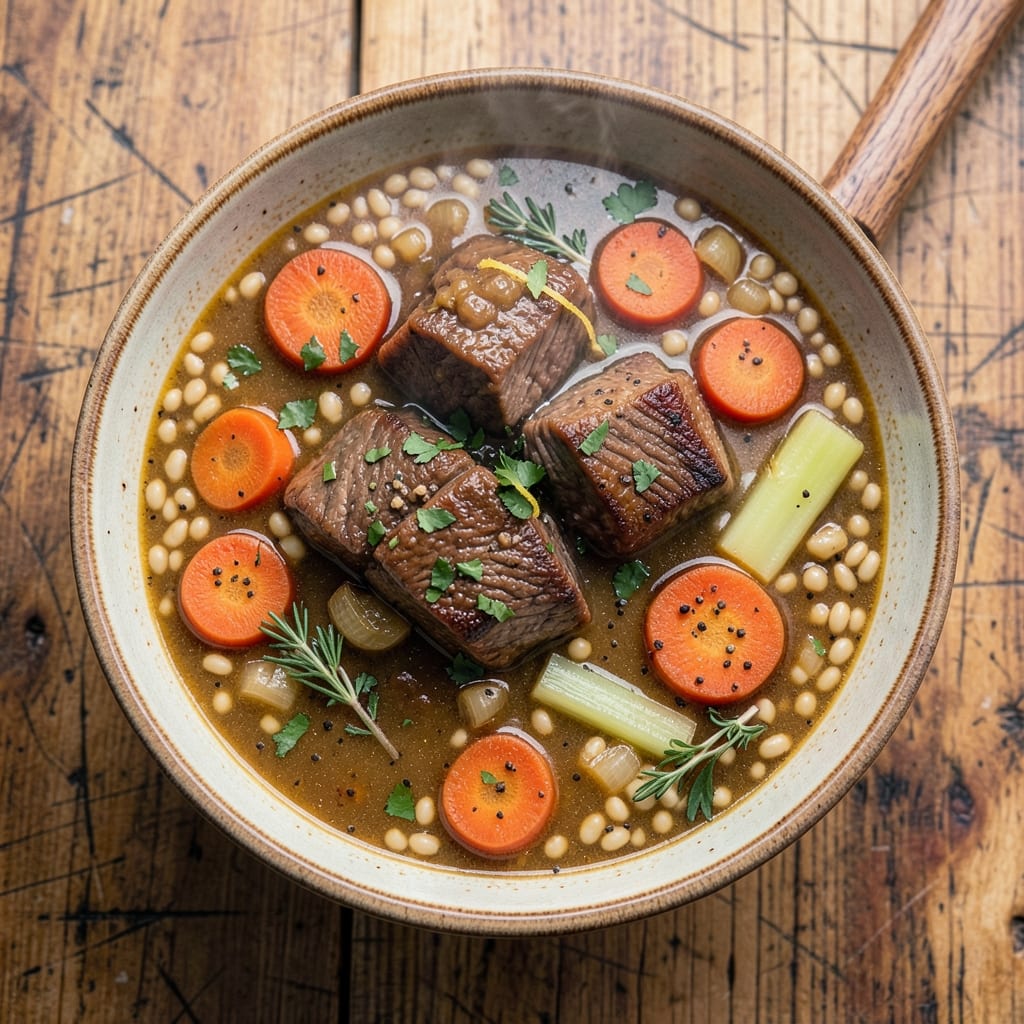 Beef Barley Soup Recipe with Stew Meat: Hearty Broth and Chewy Grains in One Pot