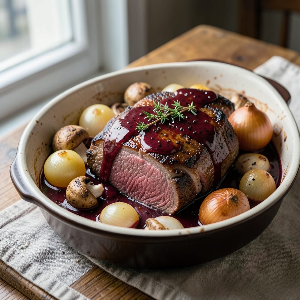 Barefoot in Paris Beef Bourguignon Recipe: Deep Wine-Braised Richness With Mushrooms and Pearl Onions
