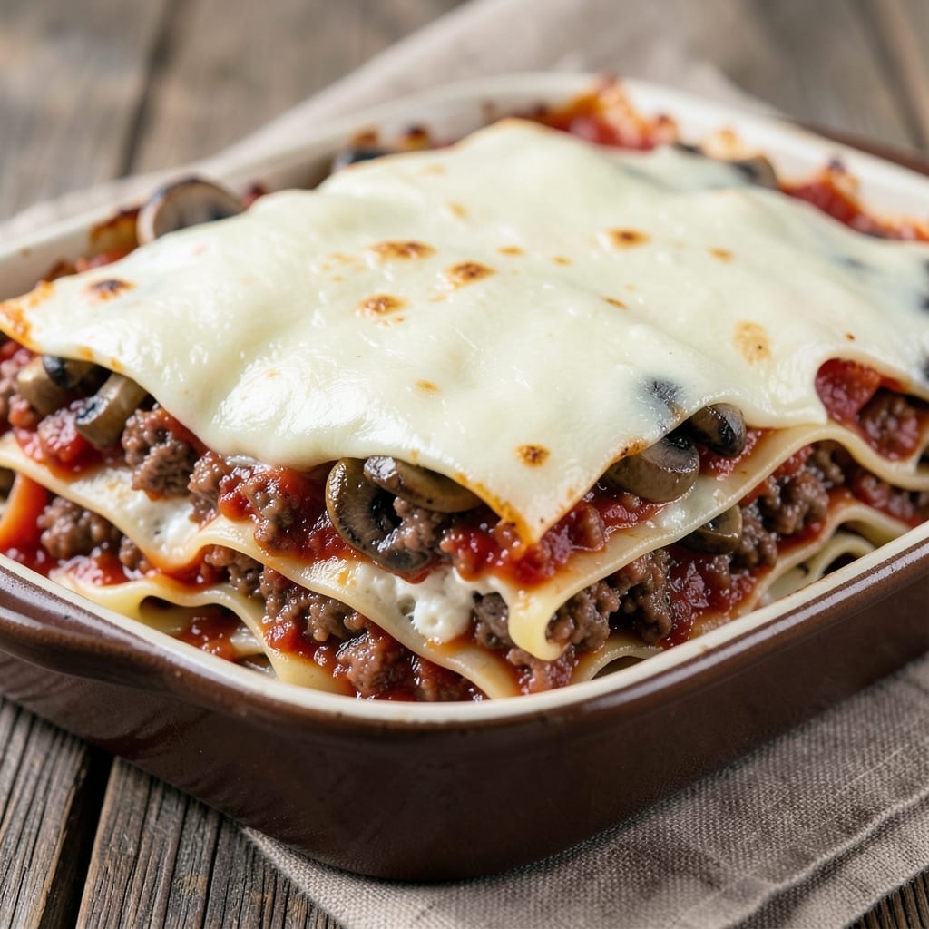 Beef and Mushroom Lasagna Recipe: Layers of Umami and Melty Cheese Bliss