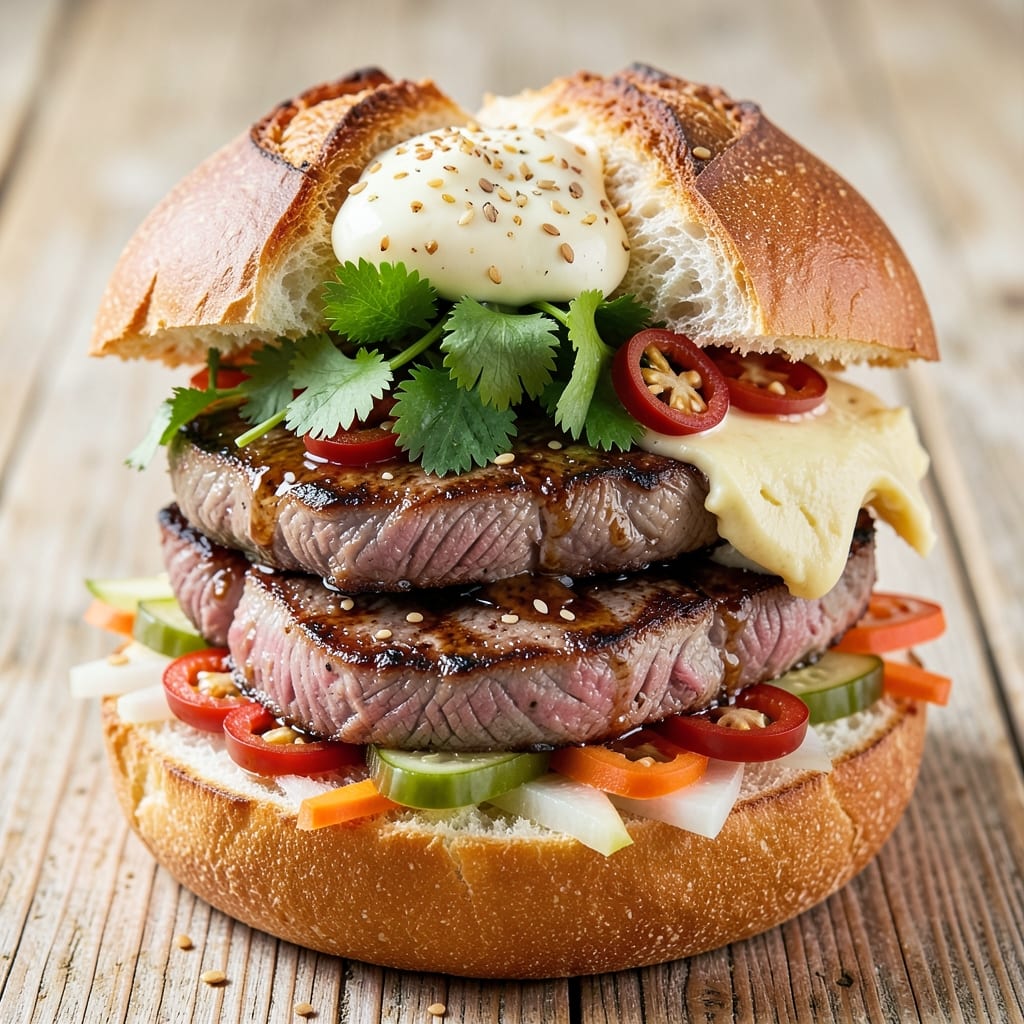 Banh Mi Beef Sandwich Recipe: Crispy Bagus Rolls With Tangy Pickled Veggies