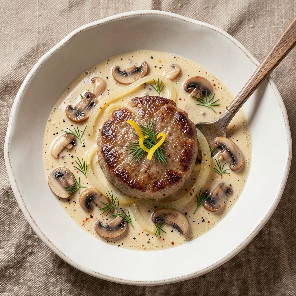 Banquet Salisbury Steak and Beef Stroganoff Recipe: One-Pan Creamy Mushroom Magic