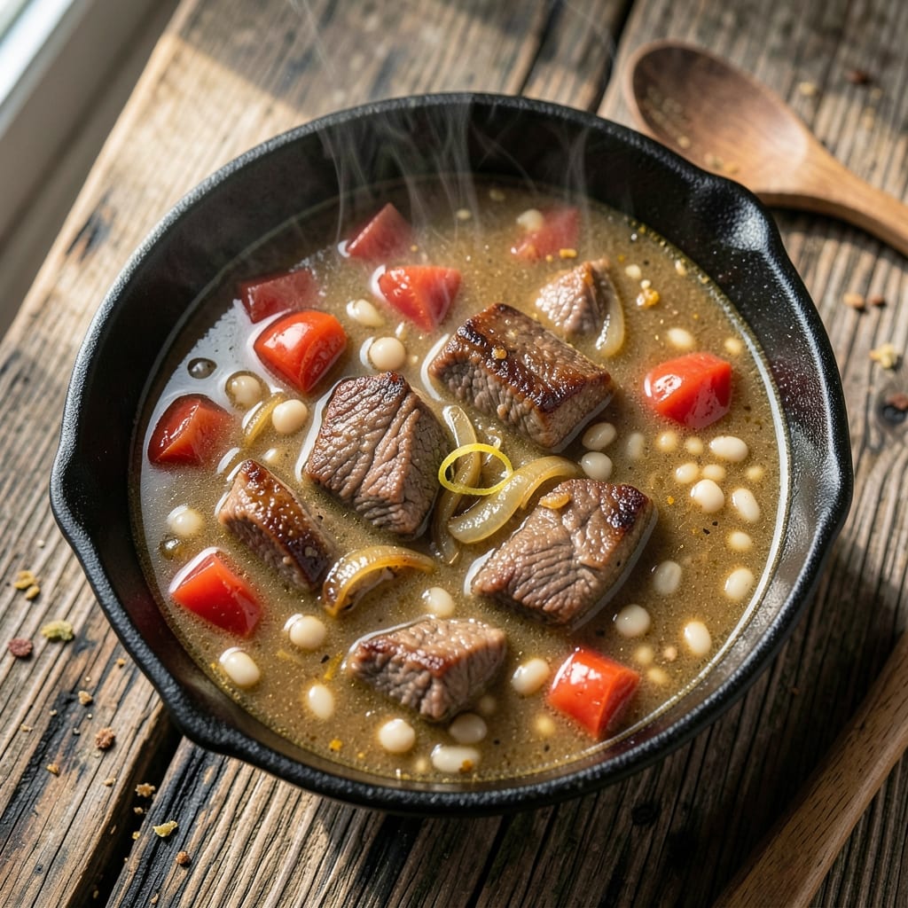 Beef and Hominy Soup Recipe: Smoky Corn and Chili-Spiced Comfort