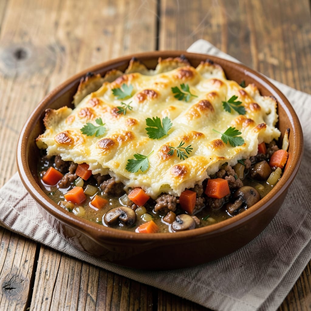 Beef and Potato Shepherd's Pie Recipe: Crispy Top, Savory Mash Harmony