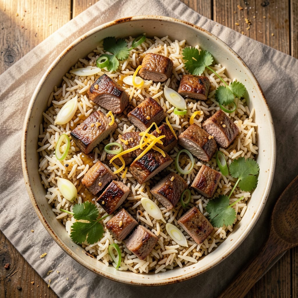 Beef Baked Rice Recipe: Savory Beef and Herb Rice Baked to Golden Perfection
