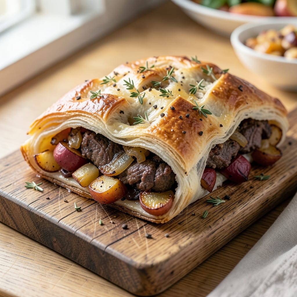 Beef and Potato Pasty Recipe: Flaky Crust Seals Savory Meat and Spuds