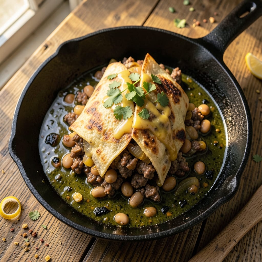 Beef Bean Green Chili Burritos Recipe: Smoky Spice-Packed Tortilla Wraps With Melty Cheese