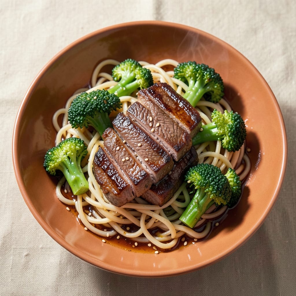 Beef and Broccoli Over Noodles Recipe: Wok-Heated Crispy Beef and Silky Greens