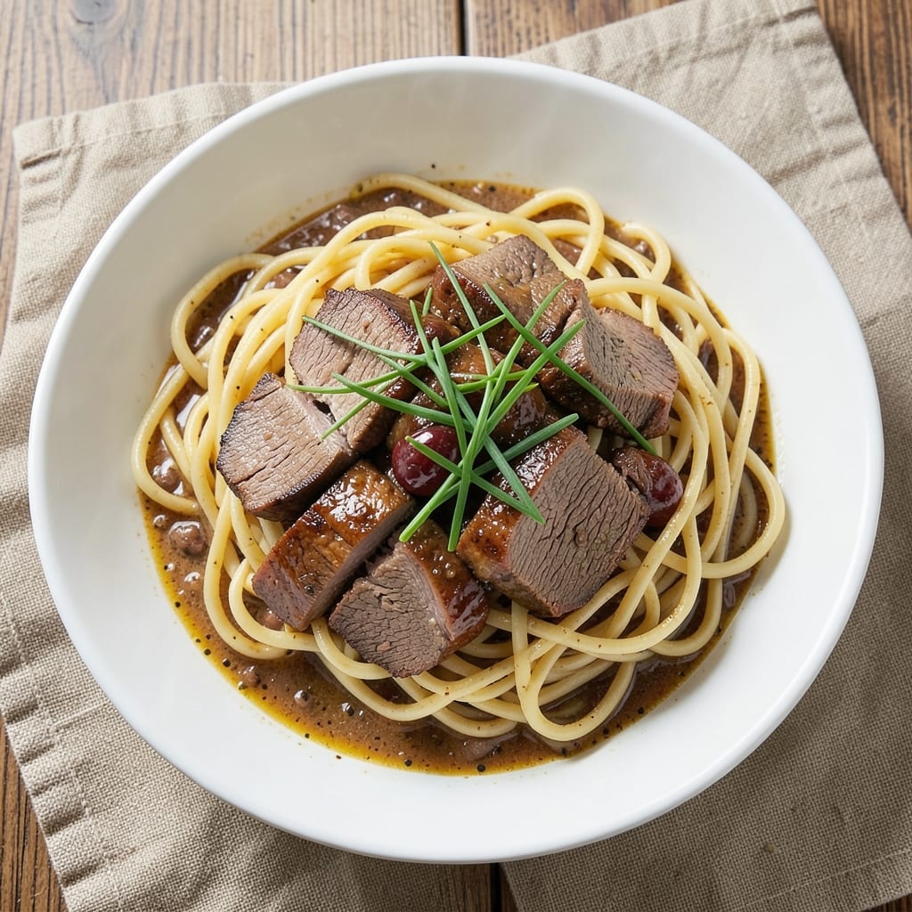Beef and Homemade Egg Noodles Recipe: Crispy-Topped Comfort in One Skillet