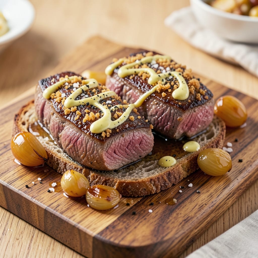 Bar Bill Beef on Weck Recipe: Crispy Bread-Crusted Steak with Caramelized Onions