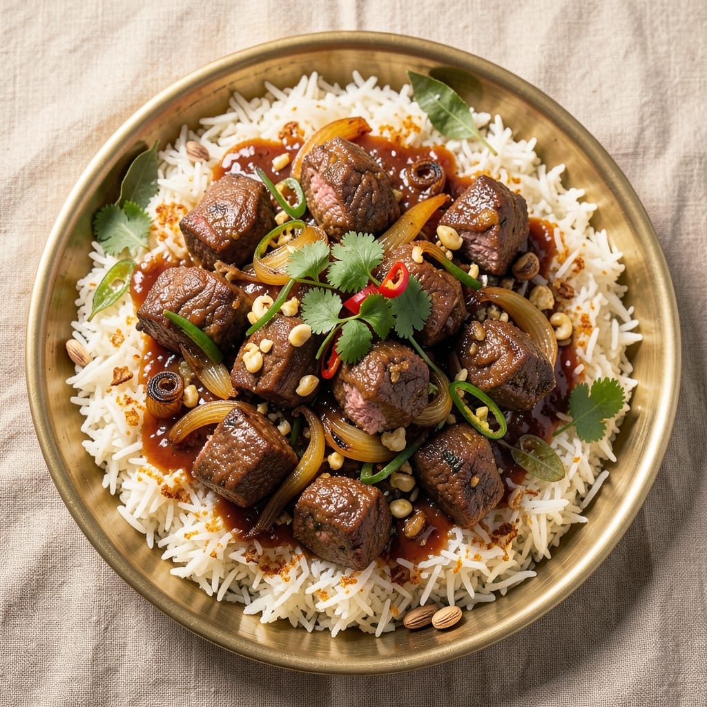 Bangla Beef Biryani Recipe: Fragrant Saffron Rice and Spiced Meat Layers