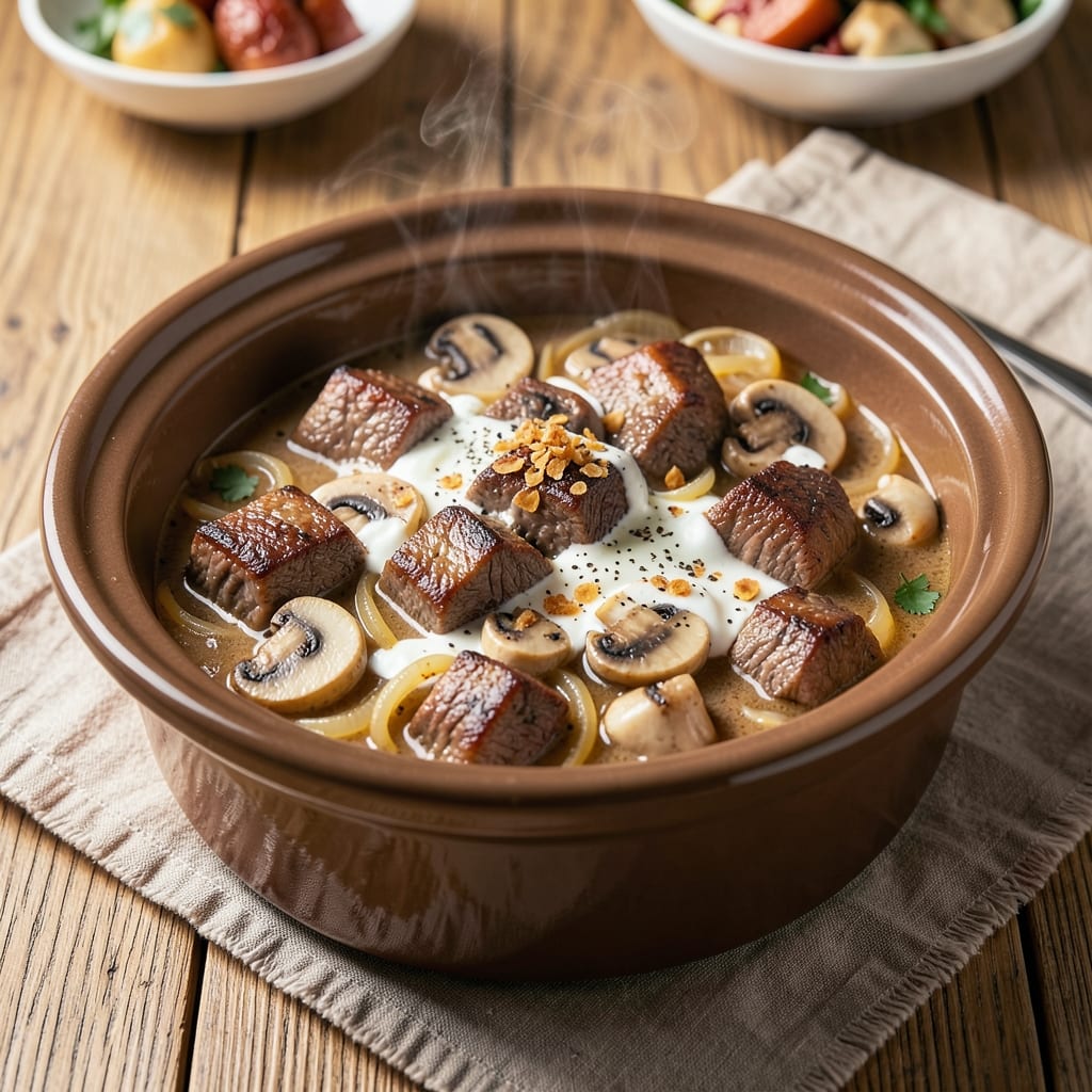 Beef and Mushroom Stroganoff Recipe: Slow-Cooker Richness With Creamy Depth