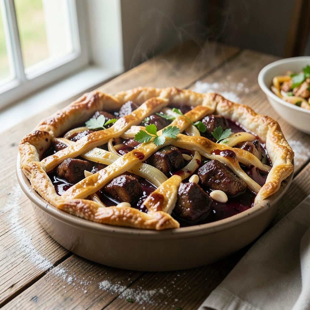 Beef and Burgundy Pie Recipe: Deep Wine-Braised Meat in Flaky Pastry Crust