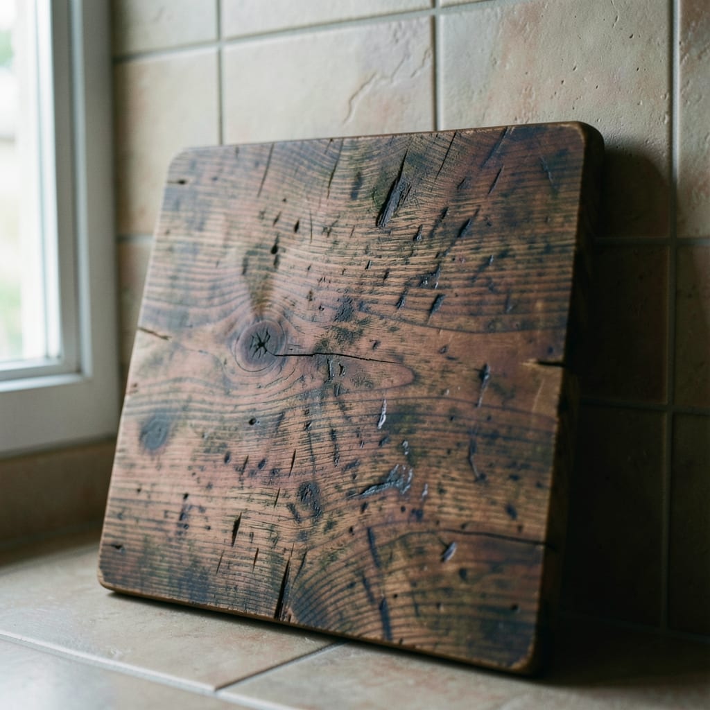 The wooden cutting board