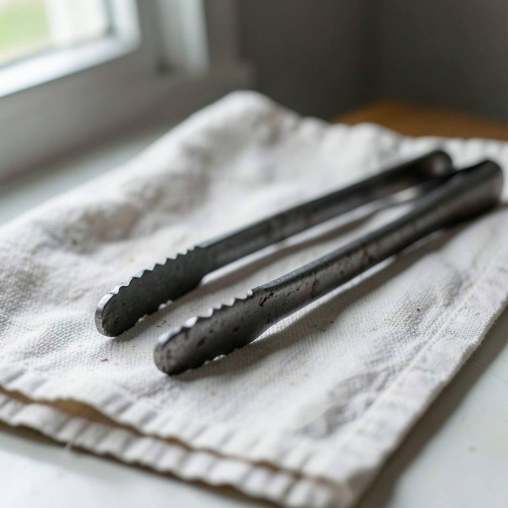 The metal tongs