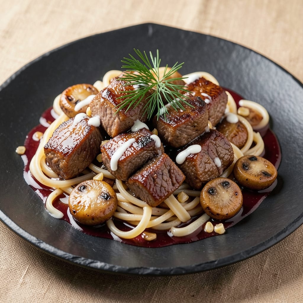 Beat Bobby Flay's Beef Stroganoff Recipe: Velvety Mushroom Sauce Over Egg Noodles