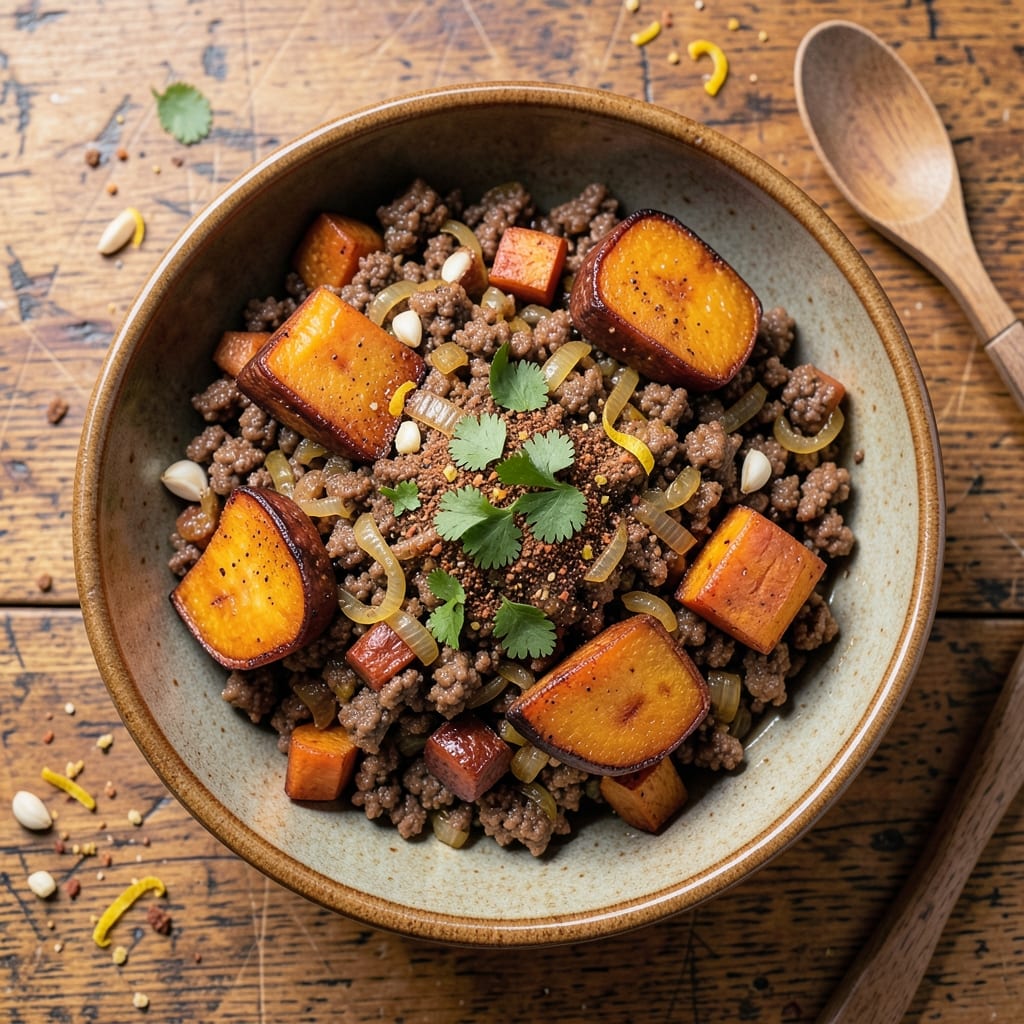 Baked Sweet Potato Ground Beef Recipe: One-Pan Spice-Roasted Harmony