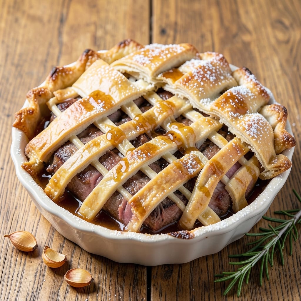 Beef and Pork Meat Pie Recipe: Flaky Pastry Crust With Savory Layered Filling