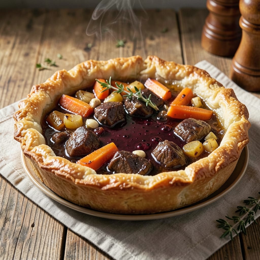 Beef and Ale Pie Shortcrust Recipe: Deep Wine Braised Richness Under Golden Pastry
