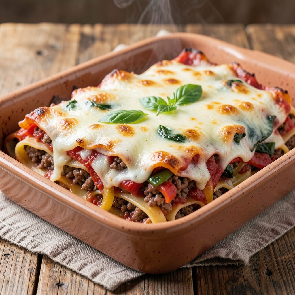 Beef and Veggie Lasagna Recipe: Layered Heartiness Without the Heavy Cheese