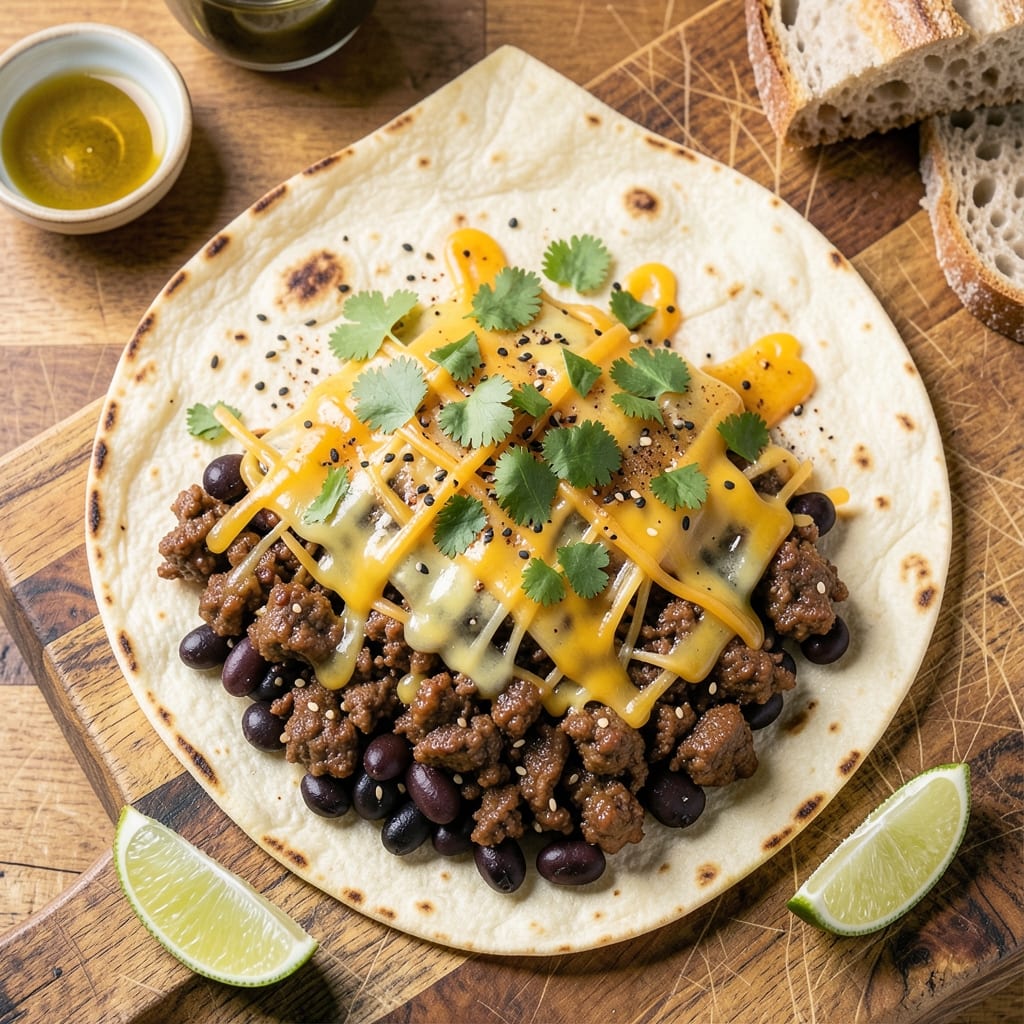 Beef and Bean Quesadilla Recipe: Crispy Tortilla Crunch With Melty Cheese Rivers