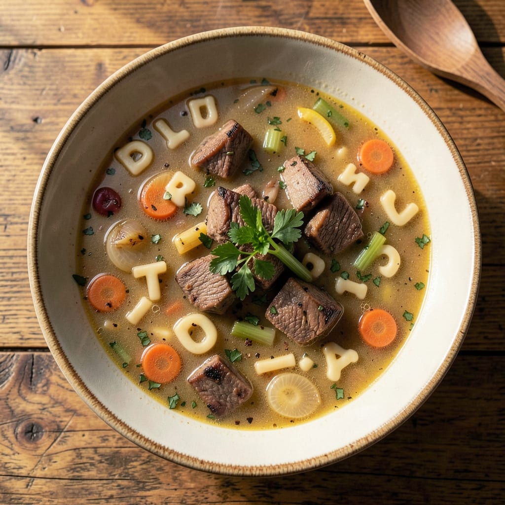 Beef Alphabet Soup Recipe: Hearty Beef and Veggie Simmer