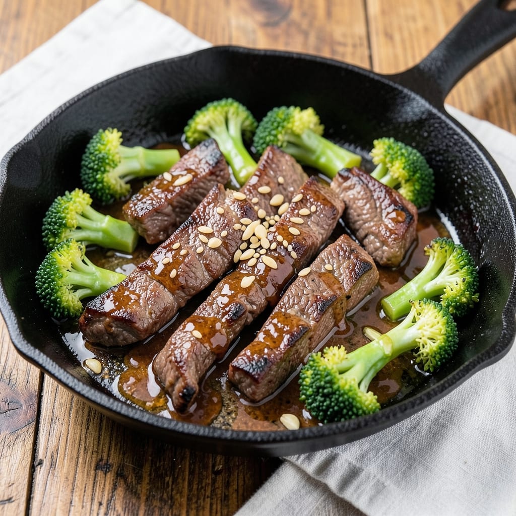 Beef and Broccoli Skillet Recipe: Wok-Hei Crispy Beef and Bright Florets