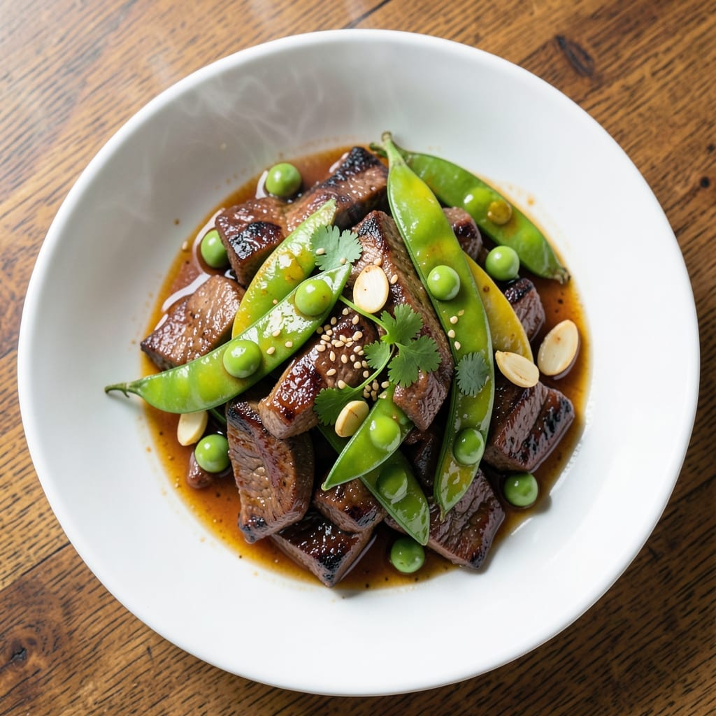 Beef and Pea Pods Stir Fry Recipe: Wok-Heated Crispy Beef with Sweet Pods