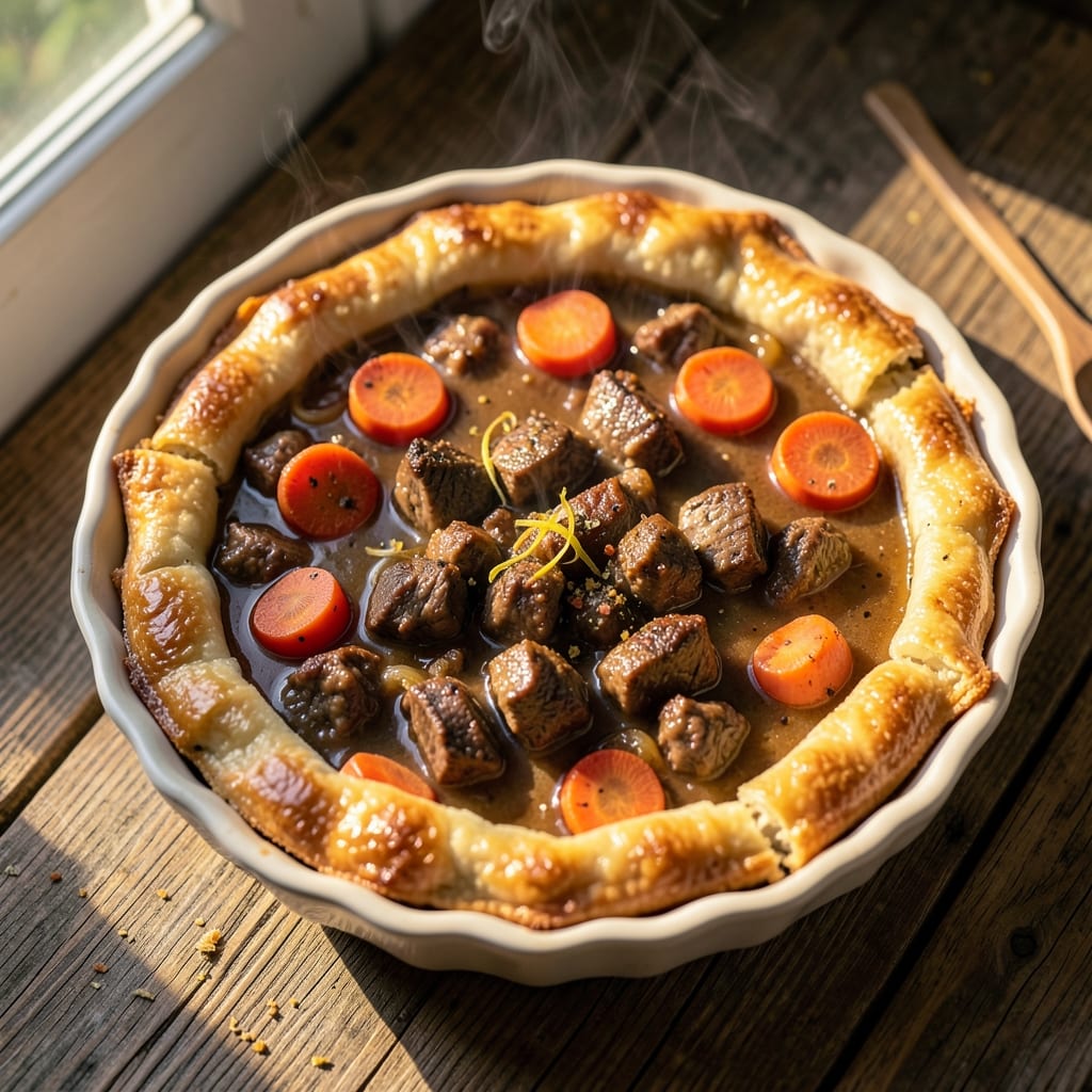 Baked Beef Pies Recipe: Flaky Pastry Crusts With Savory Meat Filling
