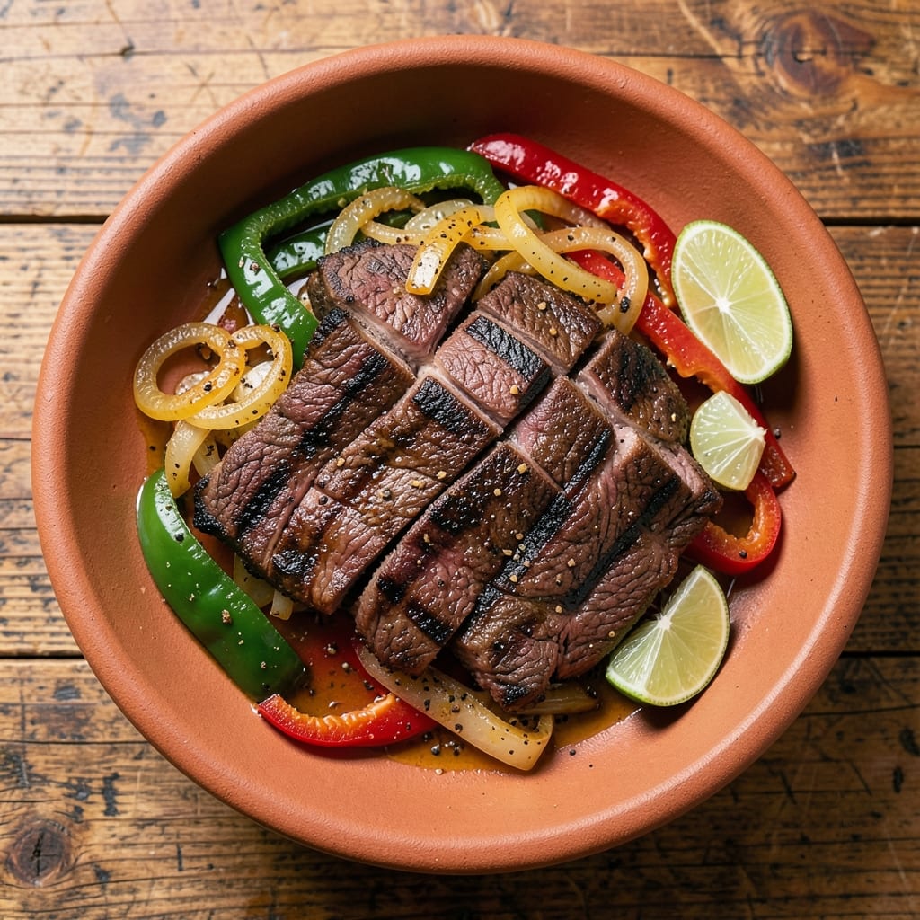 Authentic Mexican Beef Fajitas Recipe: Sizzling Skirt Steak with Charred Peppers