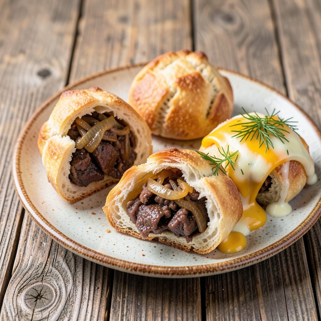 Beef and Cheese Piroshki Recipe: Flaky Dough Wrapped Around Savory Fillings