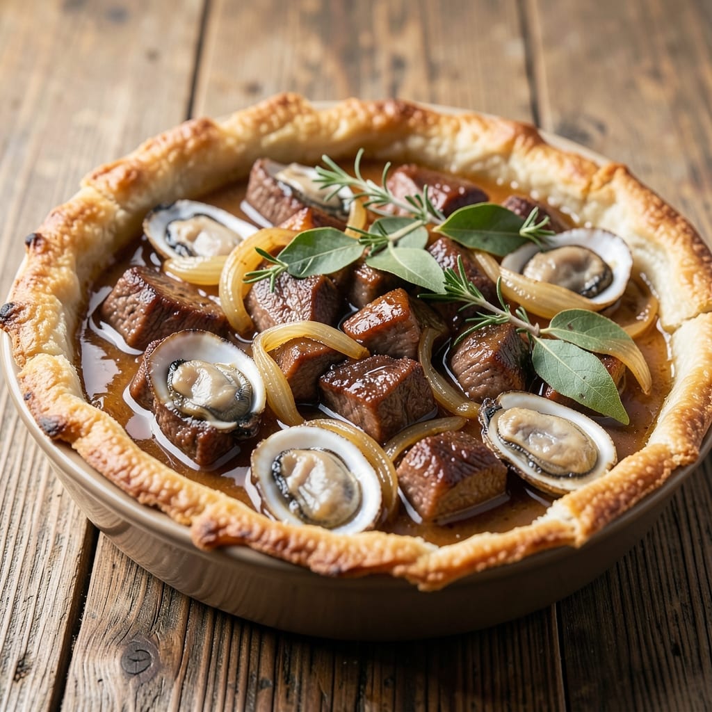 Beef and Oyster Pie Recipe: Flaky Pastry Cradles Rich, Savory Filling