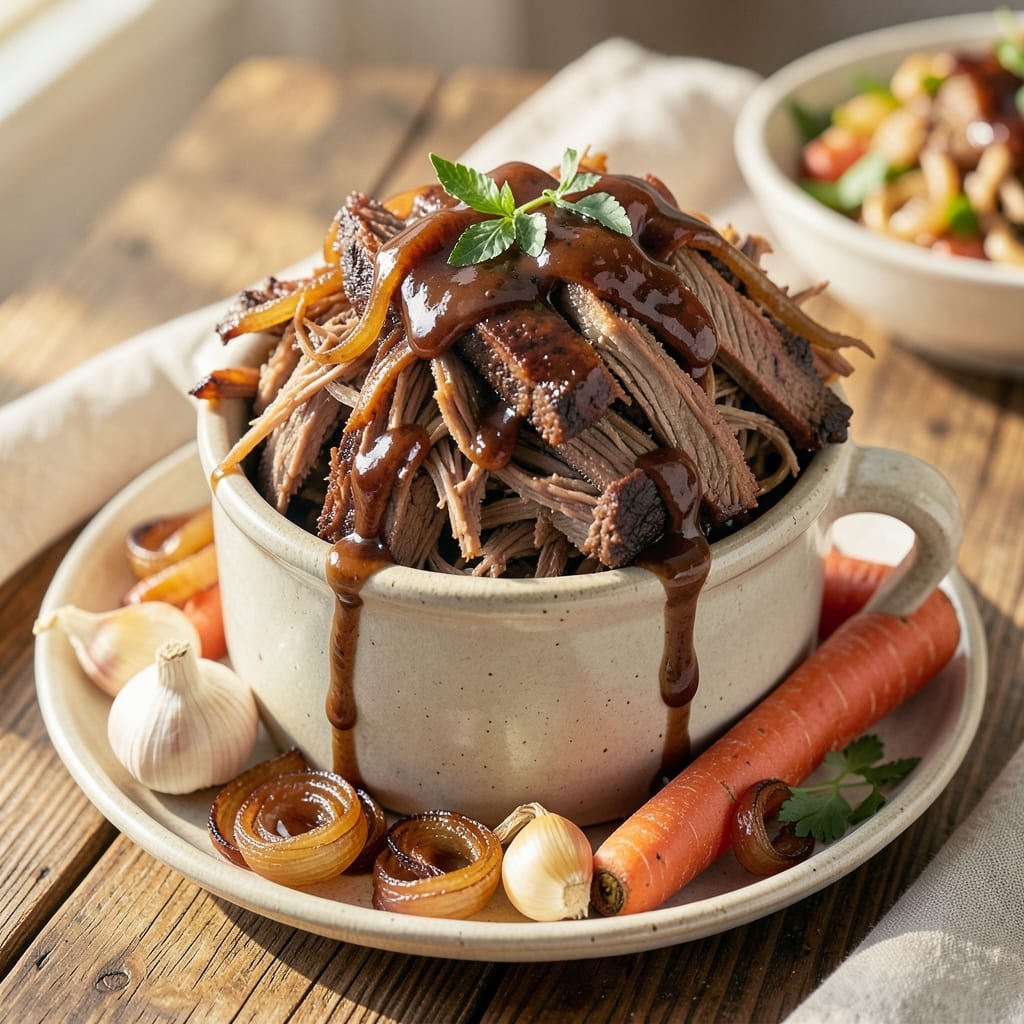 BBQ Pulled Beef Crock Pot Recipe: Fall-Off-Bone Softness in 6 Hours